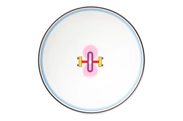 Тарелка суповая Shirokov Мемфис 460 мл, голубой кант, фарфор костяной