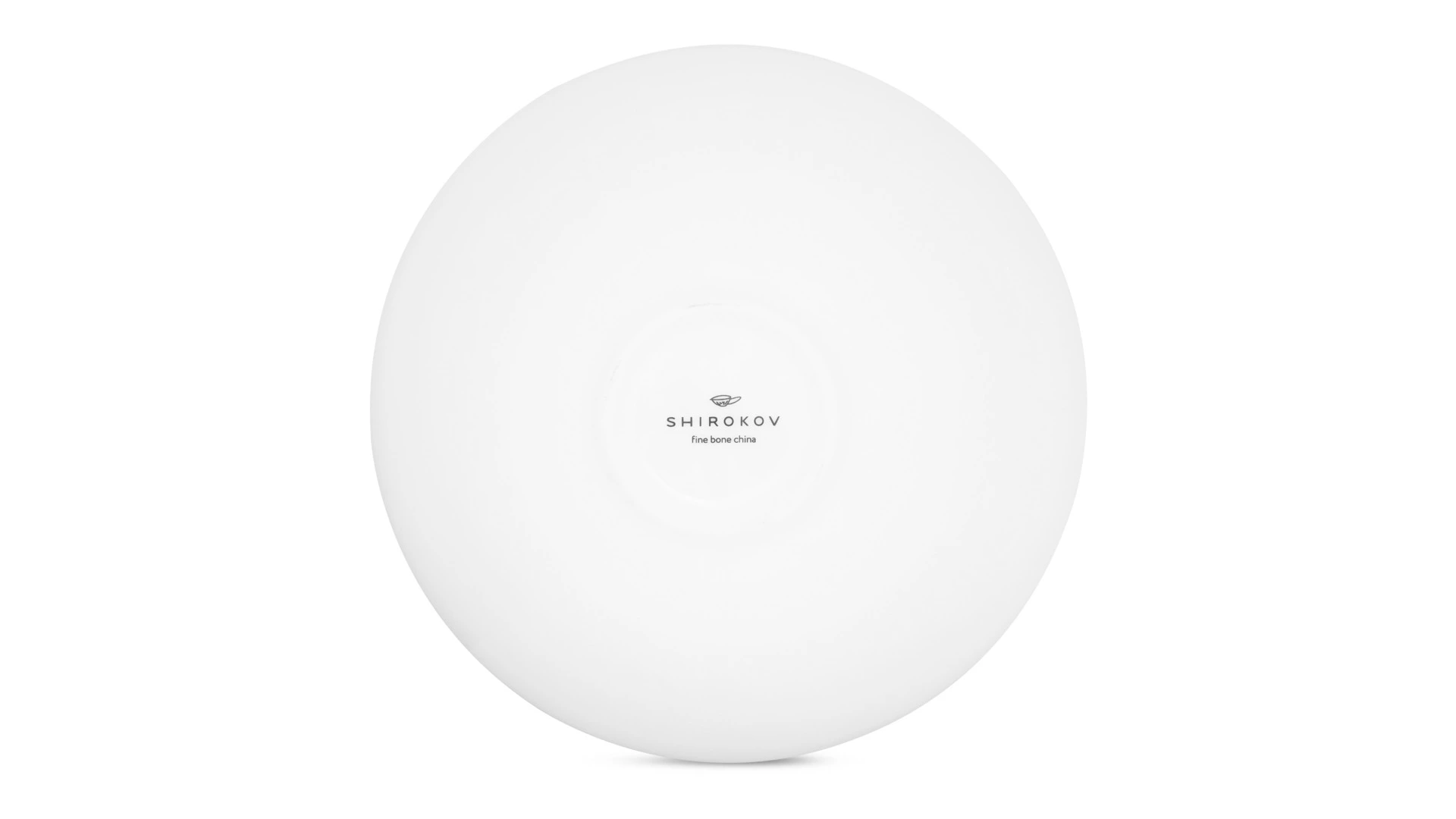 Тарелка суповая Shirokov Мемфис 460 мл, голубой кант, фарфор костяной