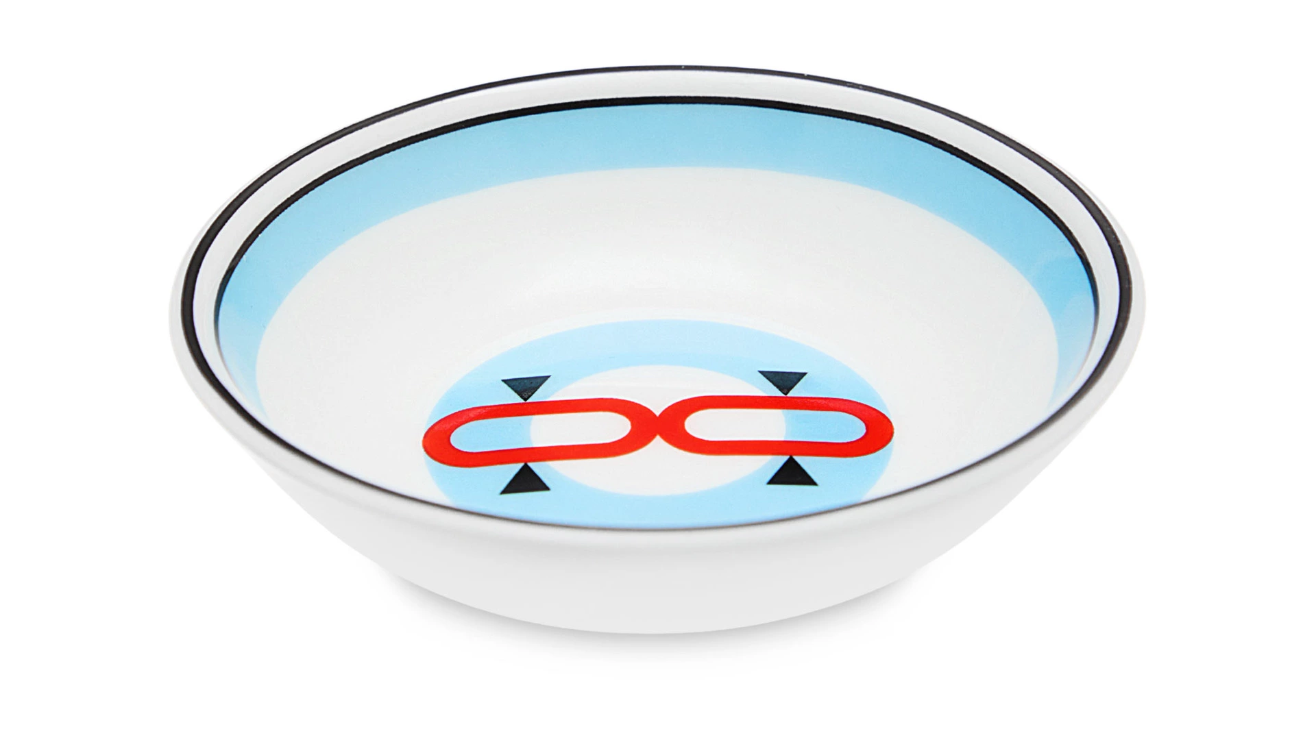 Розетка Shirokov Мемфис 8 см, голубой кант, фарфор костяной