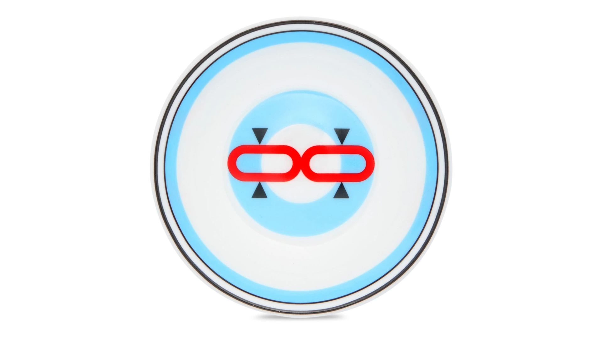 Розетка Shirokov Мемфис 8 см, голубой кант, фарфор костяной