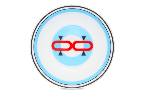 Розетка Shirokov Мемфис 8 см, голубой кант, фарфор костяной