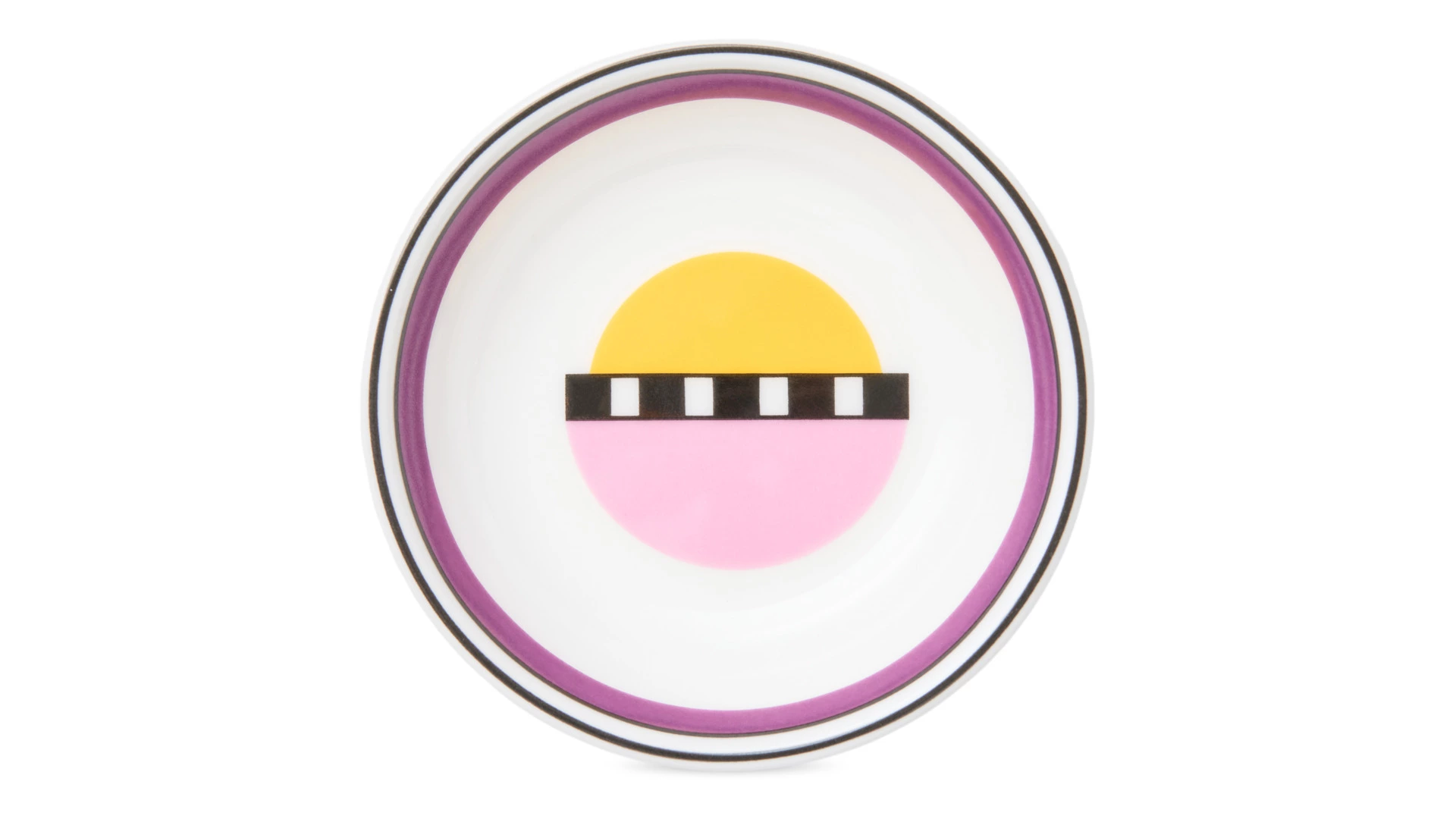 Розетка Shirokov Мемфис 8 см, фиолетовый кант, фарфор костяной