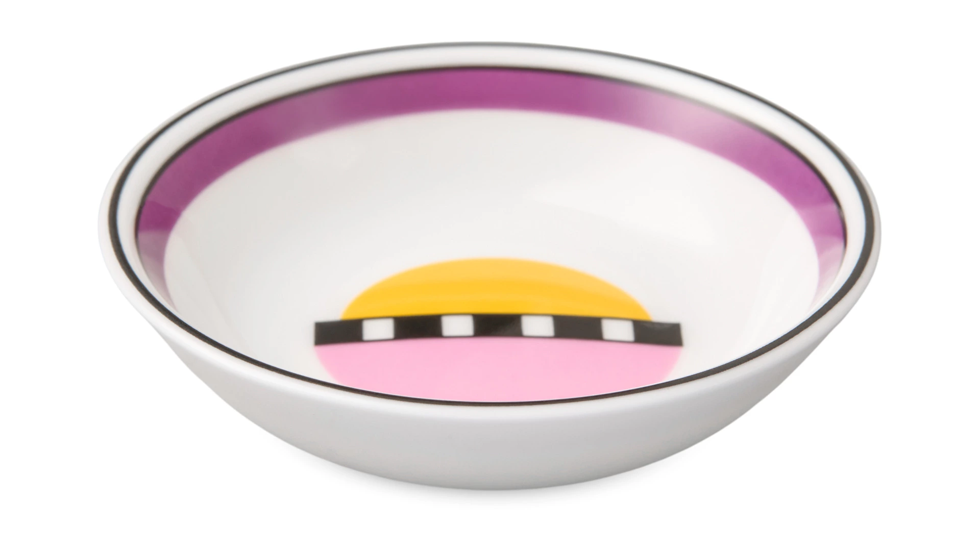 Розетка Shirokov Мемфис 8 см, фиолетовый кант, фарфор костяной