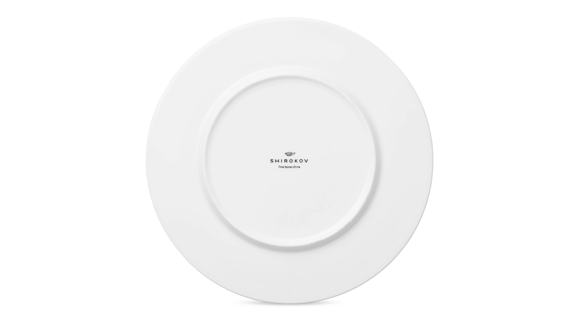 Тарелка обеденная Shirokov Гербарий Василек 28 см, фарфор костяной, позолота