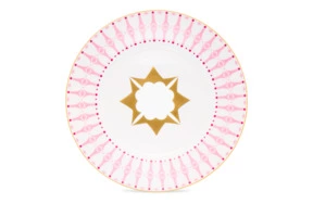 Тарелка обеденная Shirokov Пурпур 28 см, фарфор костяной, позолота