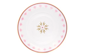 Тарелка закусочная Shirokov Пурпур 23,5 см, фарфор костяной, позолота