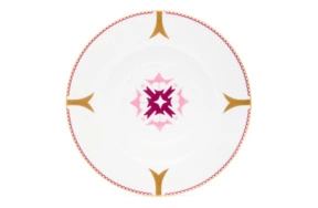 Тарелка суповая Shirokov Пурпур 24 см, 300 мл, фарфор костяной, позолота