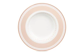 Тарелка суповая Shirokov Колье 24 см, 300 мл, фарфор костяной, позолота