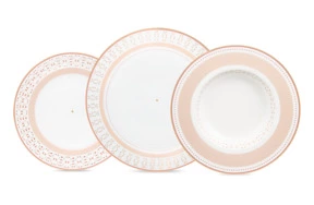 Сервиз столовый Shirokov Колье на 4 персоны, 12 предметов, фарфор костяной, позолота