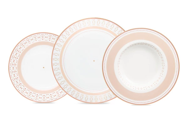 Сервиз столовый Shirokov Колье на 4 персоны, 12 предметов, фарфор костяной, позолота