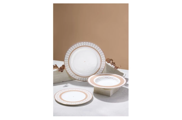 Сервиз столовый Shirokov Колье на 4 персоны, 12 предметов, фарфор костяной, позолота