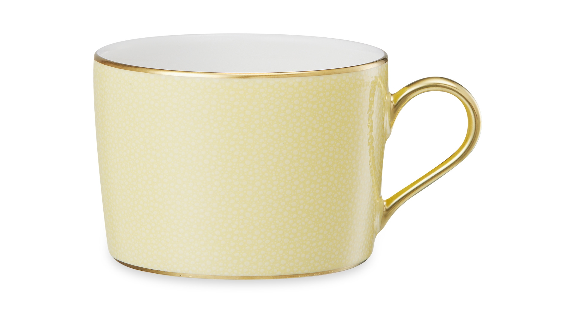 Чашка чайная с блюдцем Legle Разбитое сердце 150 мл, светло-желтая, золотой кант, фарфор, п/к