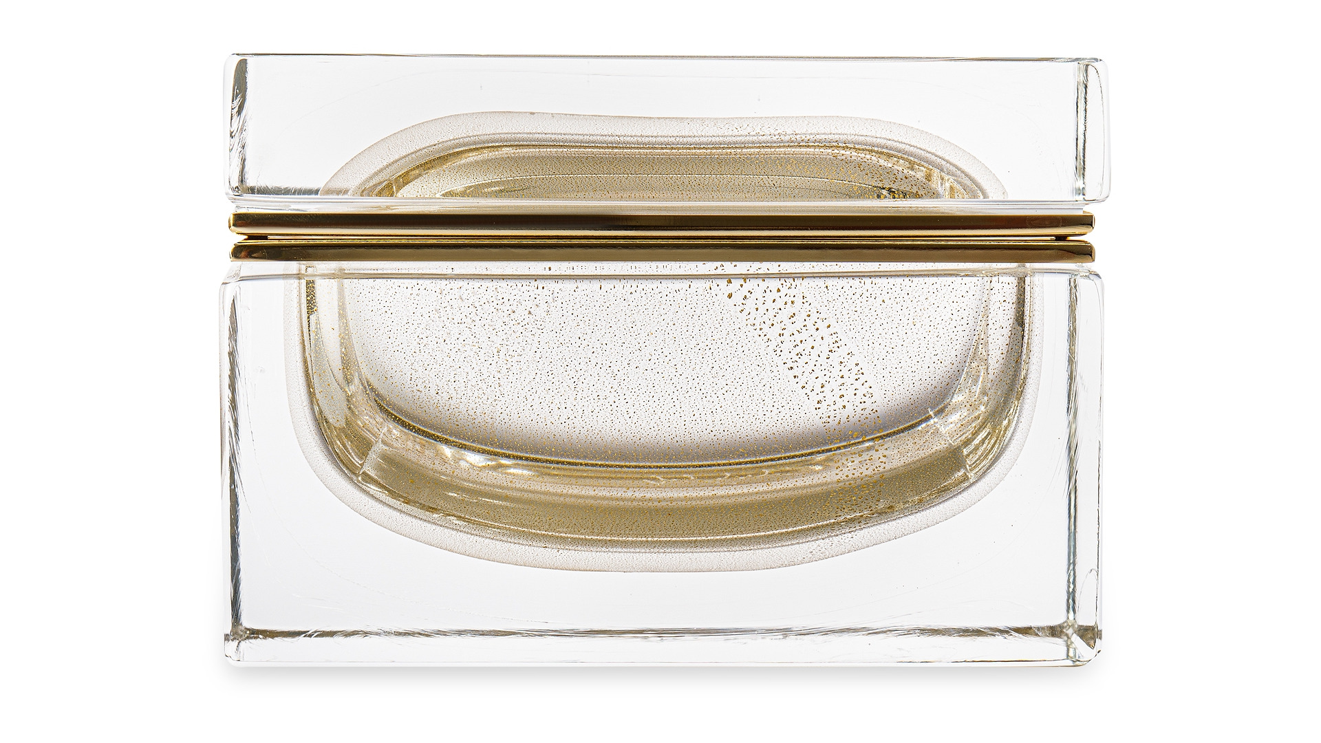 Шкатулка для украшений Alessandro Mandruzzato 18х12х11 см, стекло муранское, золото