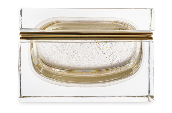 Шкатулка для украшений Alessandro Mandruzzato 18х12х11 см, стекло муранское, золото