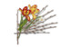 Брошь Русские самоцветы Елагинский тюльпан 35,24 г, серебро 925