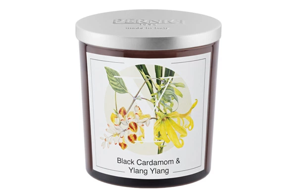 Свеча ароматическая Pernici Черный кардамон и Иланг-Иланг 350 мл, стекло