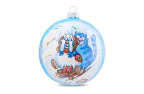 Игрушка елочная шар Bartosh Символ года Котики №1, 10 см, стекло, п/к-sale