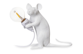 Настольная лампа Seletti Мышь сидит USB h12,5 см, смола, белая