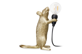 Настольная лампа Seletti Мышь стоит USB h14 см, смола, золотая
