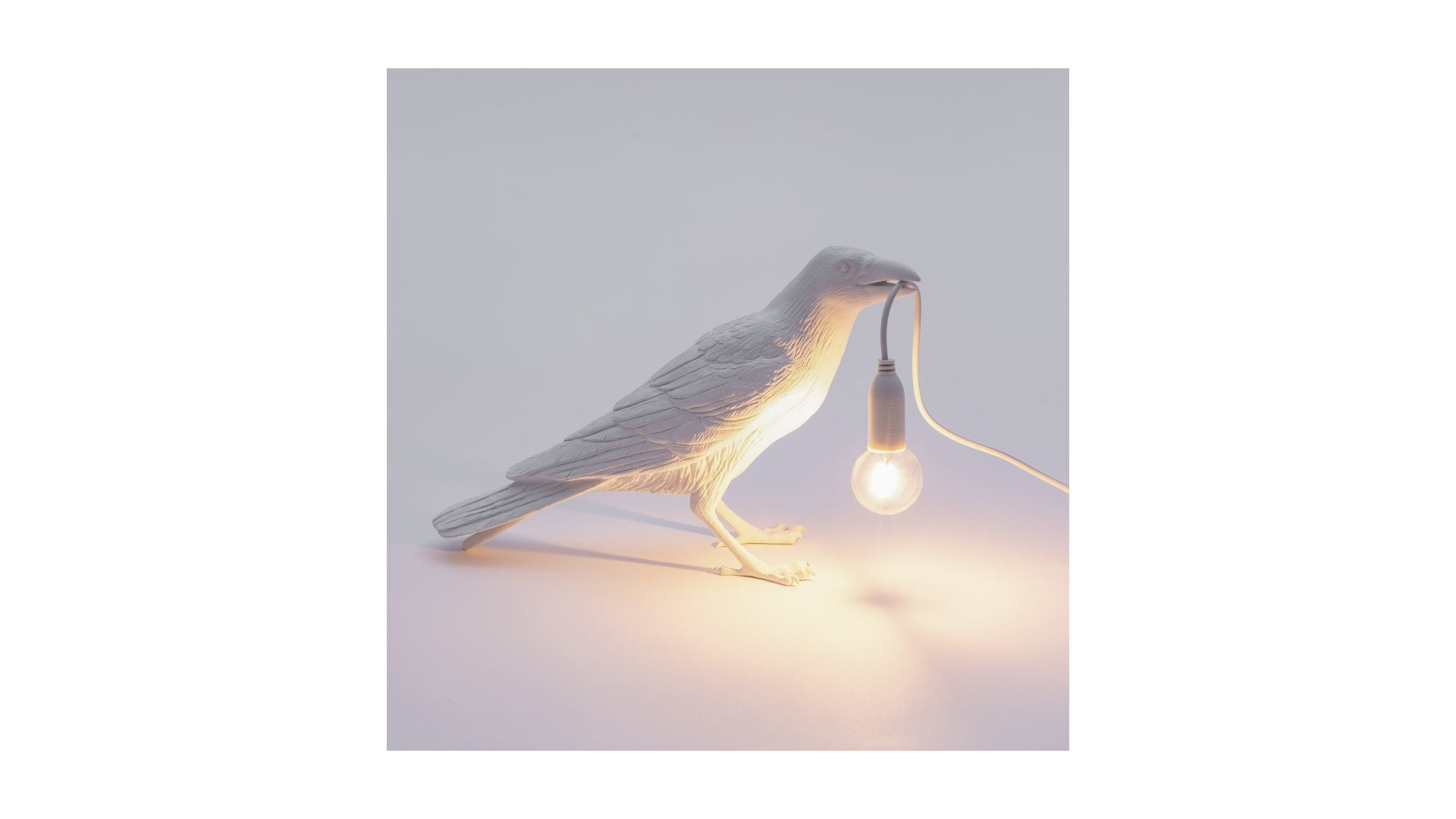 Настольная лампа Seletti Птица стоит прямо 29,5х12 h18,5 см, смола, белая