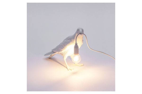 Настольная лампа Seletti Птица стоит прямо 29,5х12 h18,5 см, смола, белая