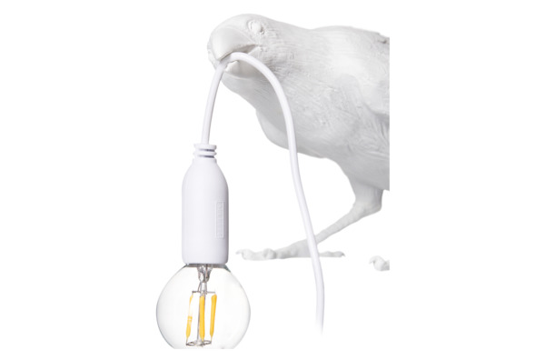 Настольная лампа Seletti Птица присела 33,5х11,5 h10,5 см, смола, белая