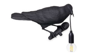 Настенный светильник Seletti Птица смотрит направо 32,8x14,5 см, смола, черный