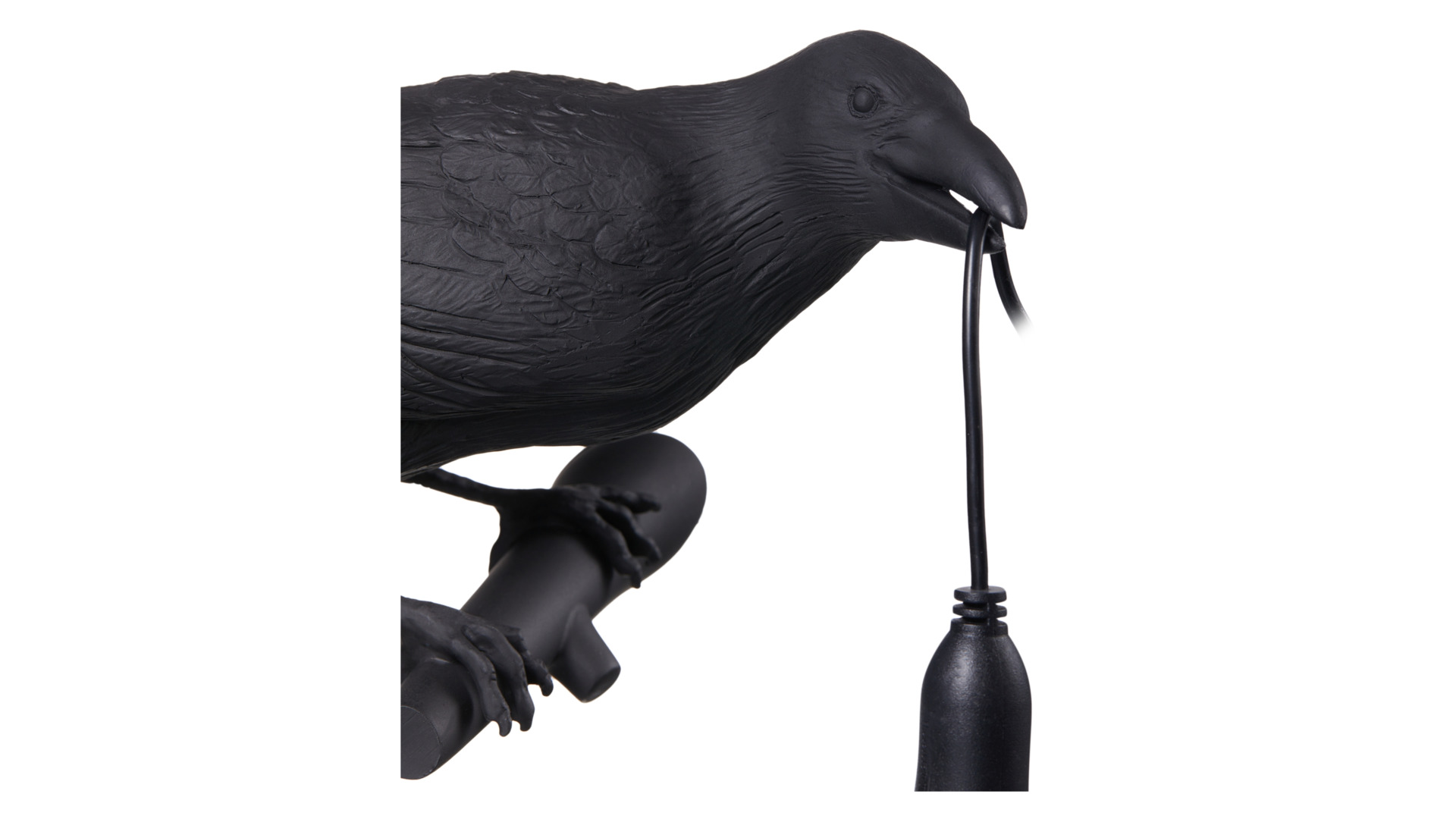 Настенный светильник Seletti Птица смотрит направо 30x13,5 см, h17 см, смола, черный