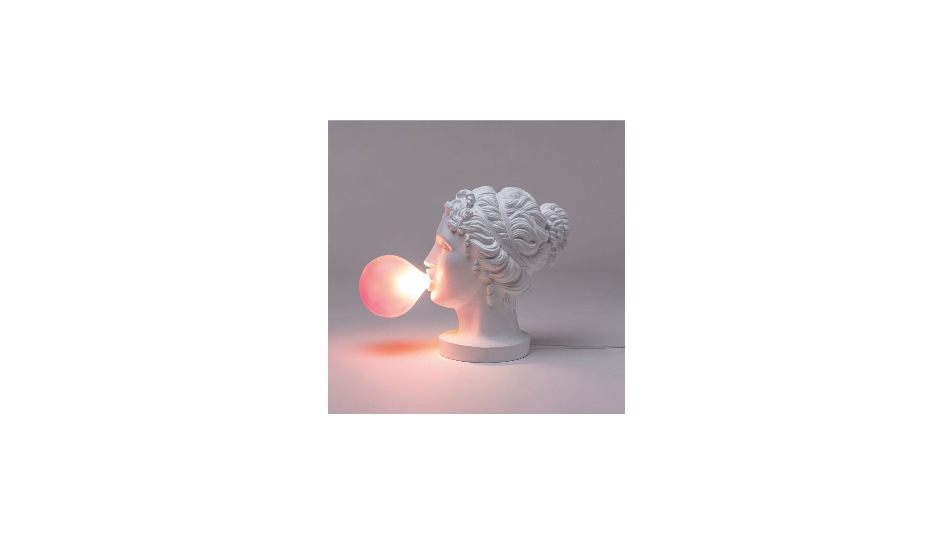 Настольная лампа Seletti Grace 21x32 см h36 см, смола, белая с розовым