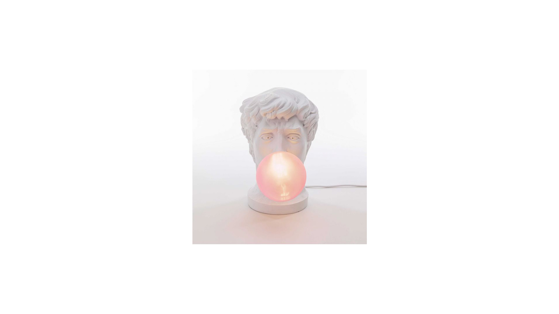 Настольная лампа Seletti Grace 21x12 см h40 см, смола, белая с розовым