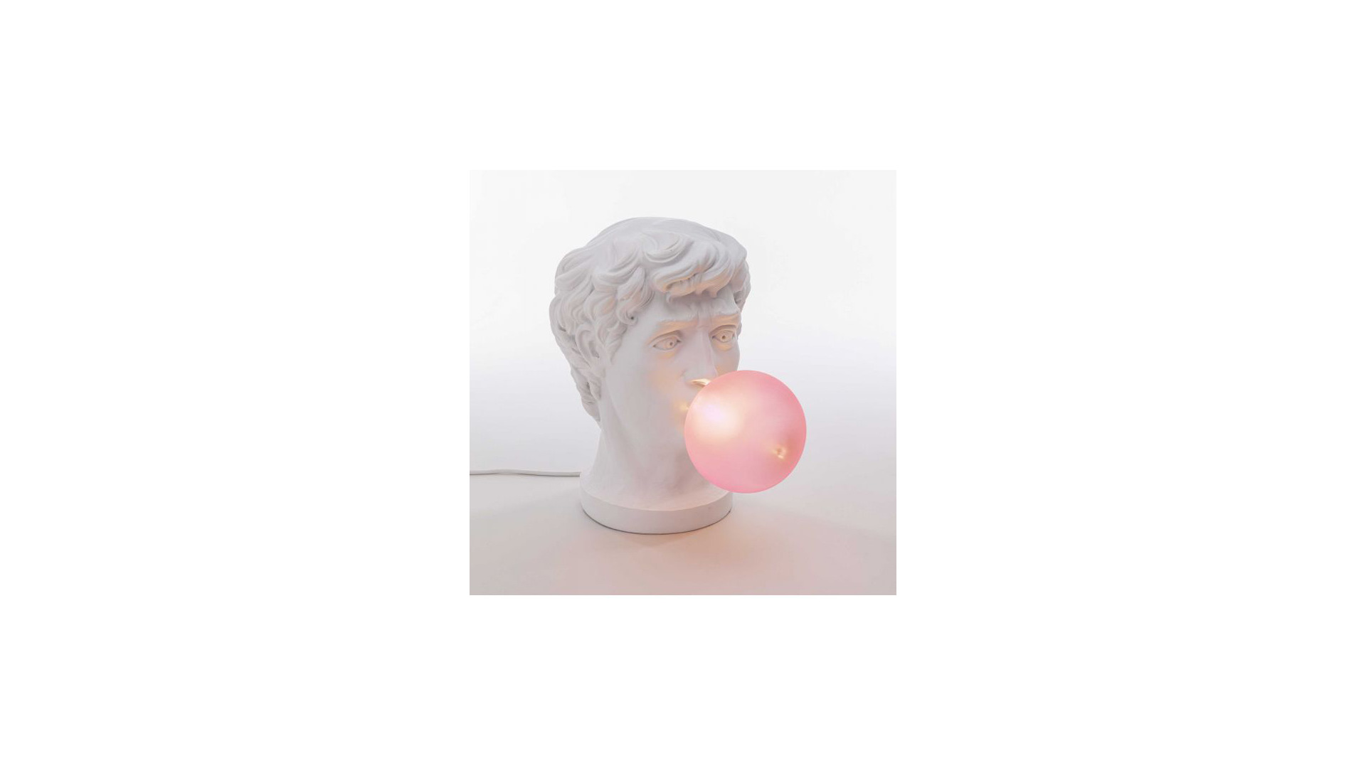 Настольная лампа Seletti Grace 21x12 см h40 см, смола, белая с розовым