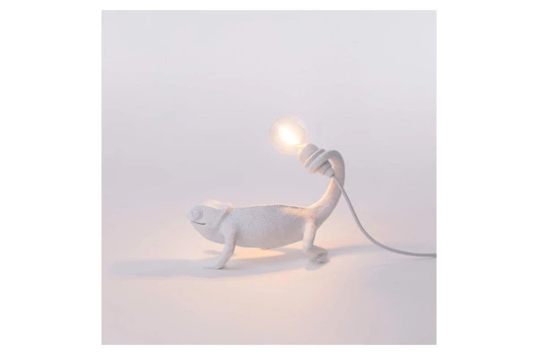 Настольная лампа Seletti Хамелеон USB 17x9 h14 см, смола, белая