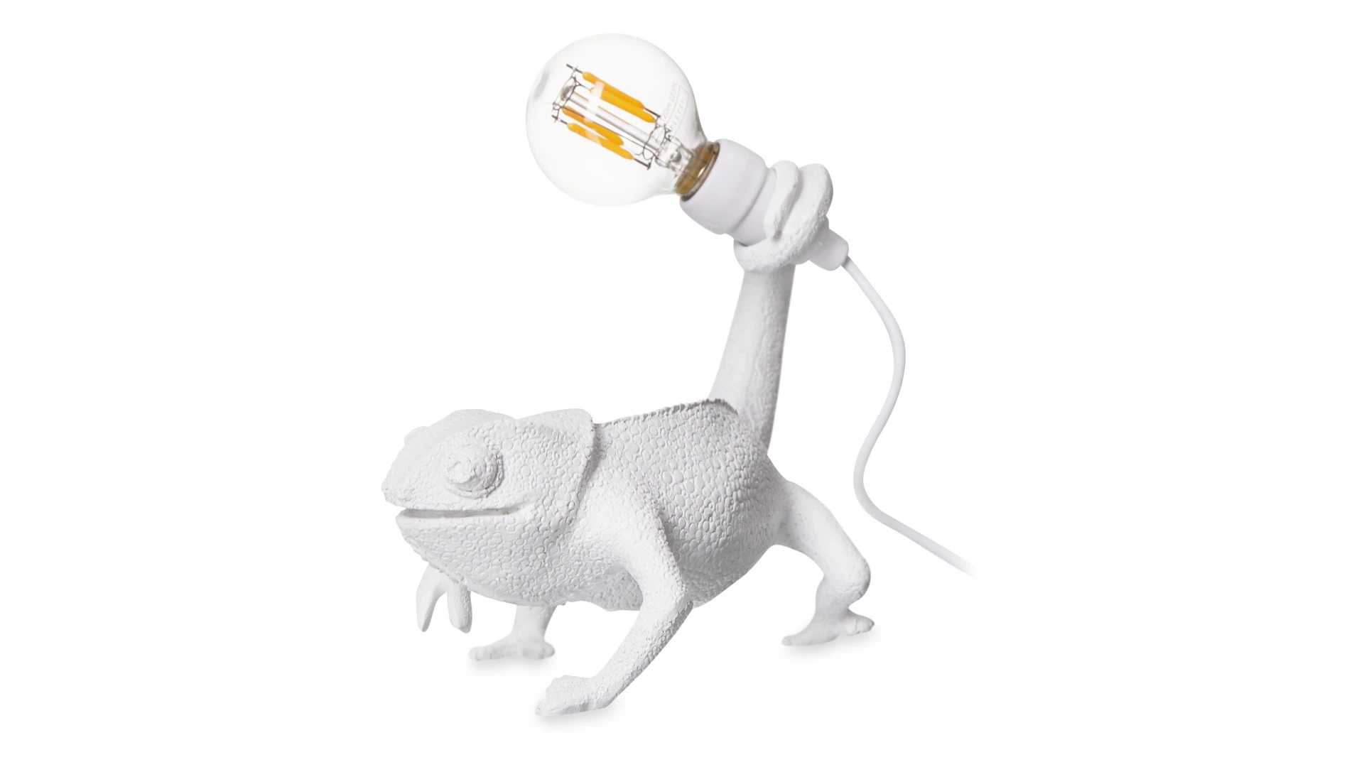 Настольная лампа Seletti Хамелеон USB 17x9 h14 см, смола, белая