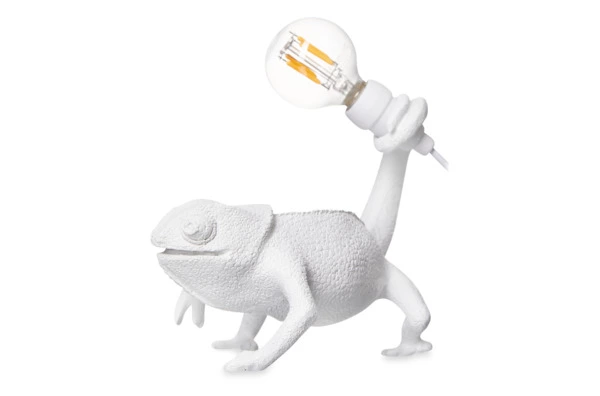 Настольная лампа Seletti Хамелеон USB 17x9 h14 см, смола, белая