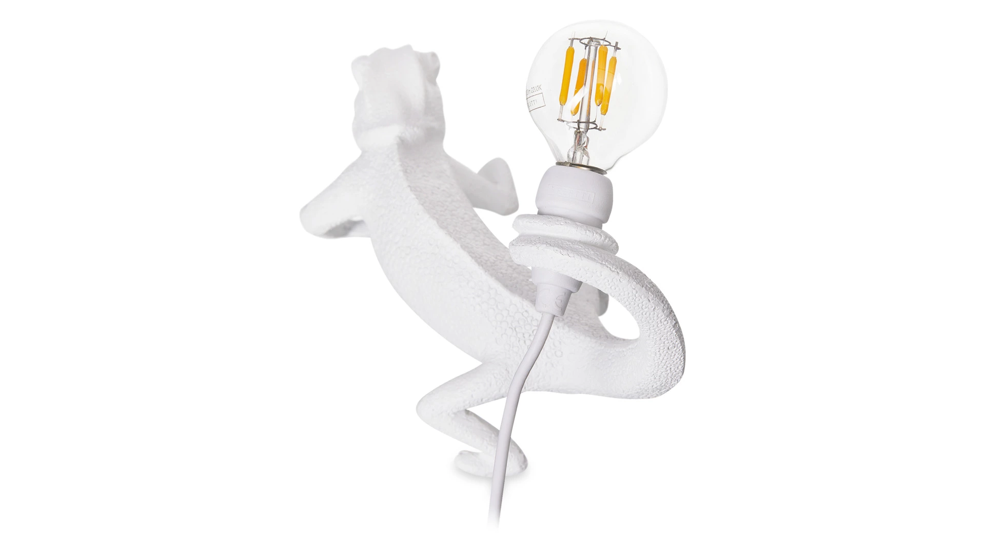 Настольная лампа Seletti Хамелеон USB 17x9 h14 см, смола, белая