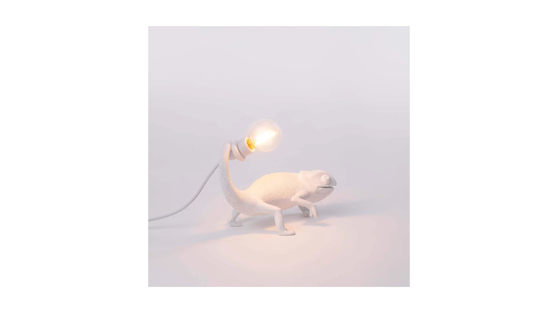 Настольная лампа Seletti Хамелеон USB 17x9 h14 см, смола, белая