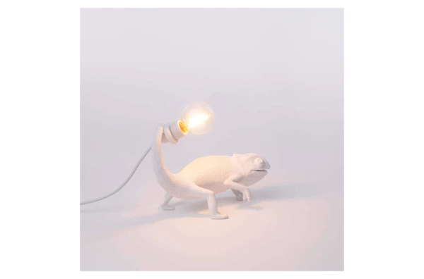 Настольная лампа Seletti Хамелеон USB 17x9 h14 см, смола, белая