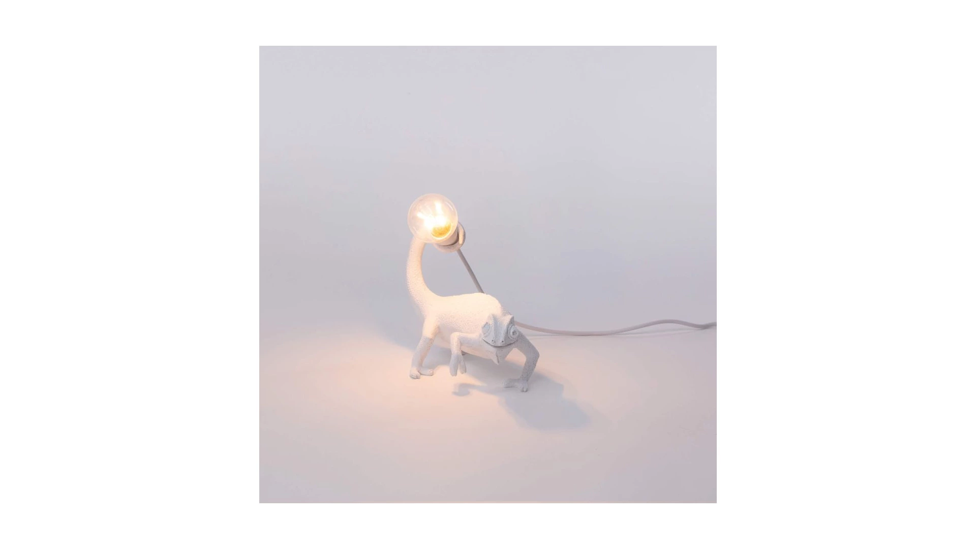 Настольная лампа Seletti Хамелеон USB 17x9 h14 см, смола, белая