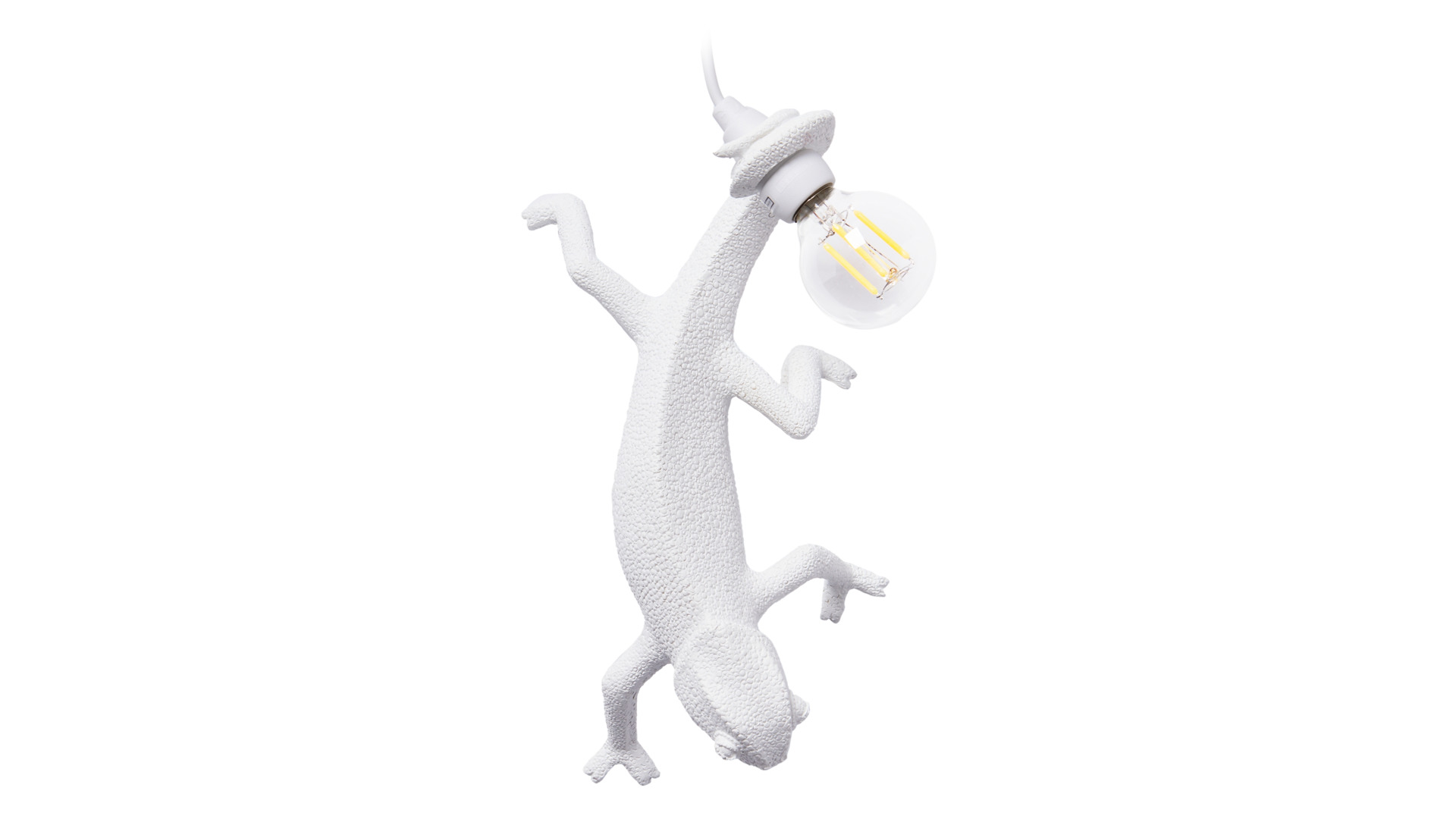 Настольная лампа Seletti Хамелеон спускается вниз USB 21,5x11 h10 см, смола, белая