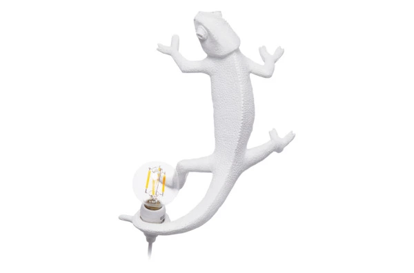 Настольная лампа Seletti Хамелеон поднимается наверх USB 21х14,5 h9 см, смола, белая