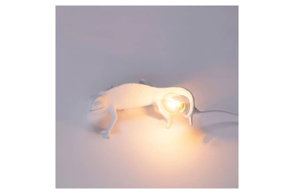 Настольная лампа Seletti Хамелеон поднимается наверх USB 21х14,5 h9 см, смола, белая