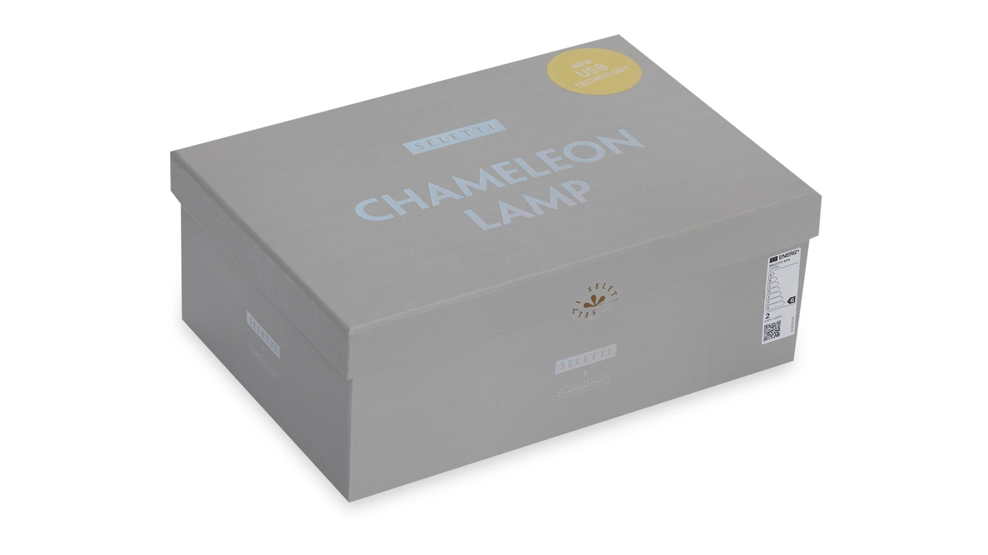 Настольная лампа Seletti Хамелеон поднимается наверх USB 21х14,5 h9 см, смола, белая