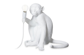 Настольная лампа Seletti Обезьяна сидит 42х25 h34 см, смола, белая