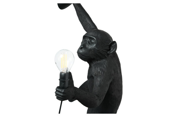Настенный светильник Seletti Обезьяна висит на правой руке 36х24 h65, смола, черный