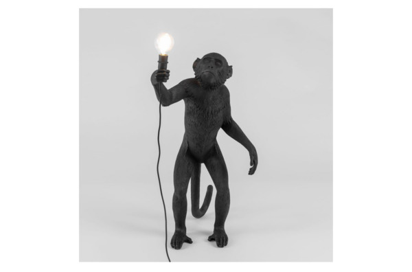 Настольная лампа Seletti Обезьяна стоит 46x27,5 см h54 см, смола, черная