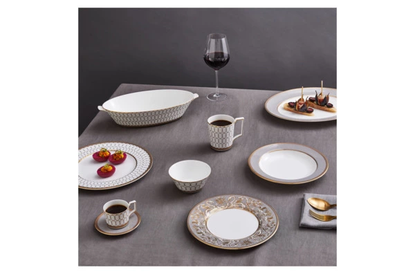 Тарелка суповая Wedgwood Ренессанс 23 см, фарфор, серая