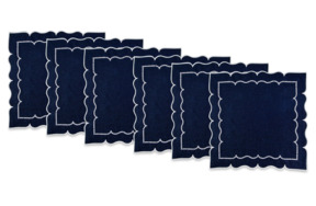 Набор салфеток сервировочных Венизное кружево Monet 40х40 см, 6 шт, лен, синий, п/к