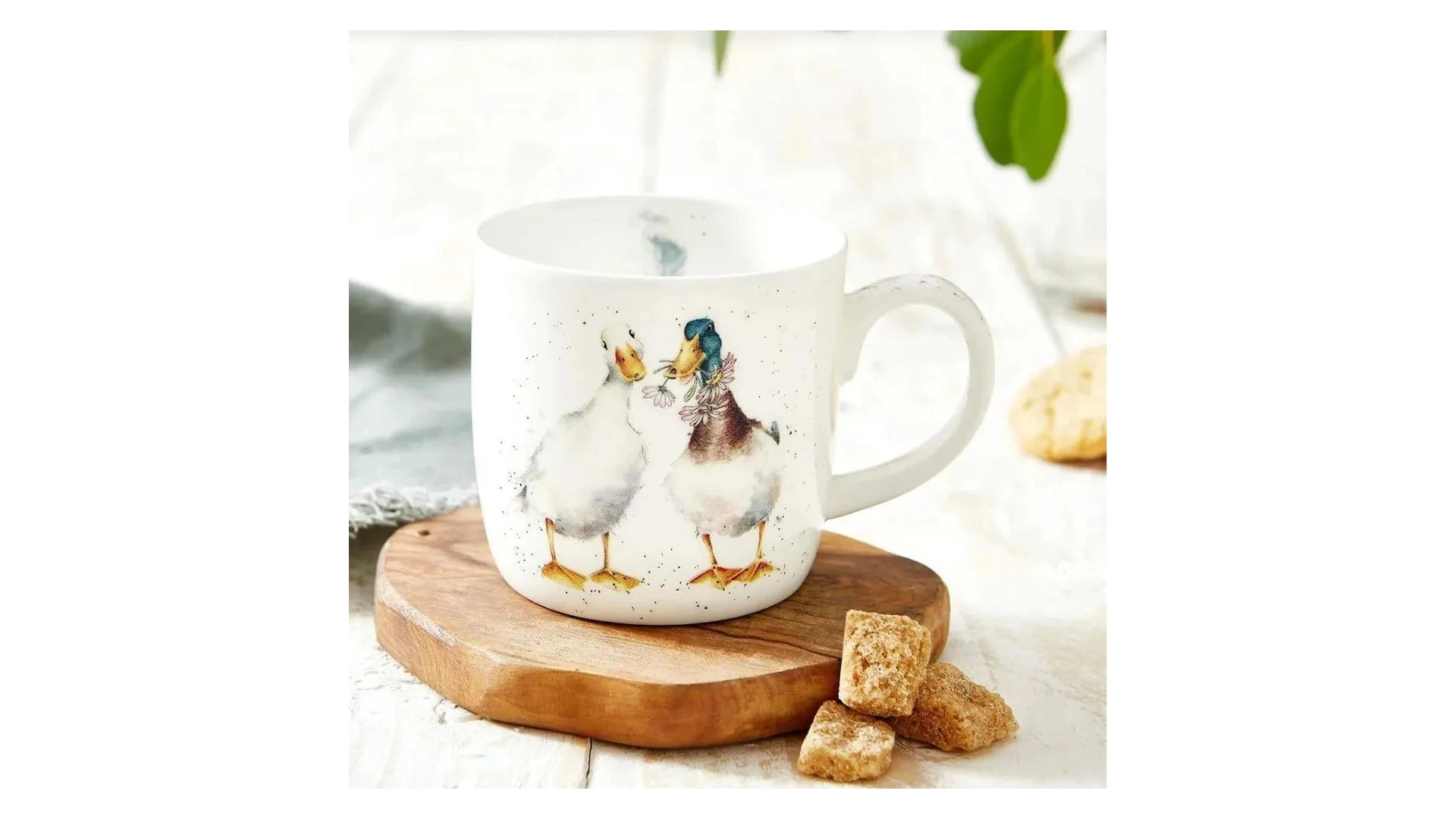 Кружка Royal Worcester Забавная фауна Влюбленные утки 310 мл, фарфор костяной