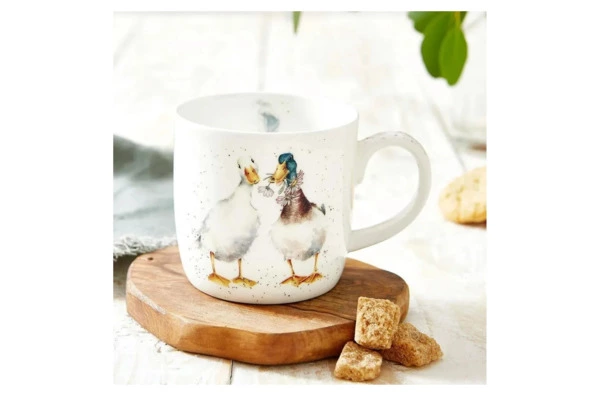 Кружка Royal Worcester Забавная фауна Влюбленные утки 310 мл, фарфор костяной