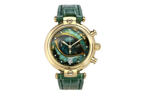 Часы наручные Palekh Watch Око Дракона 4 см, нержавеющая сталь, зеленые, п/к